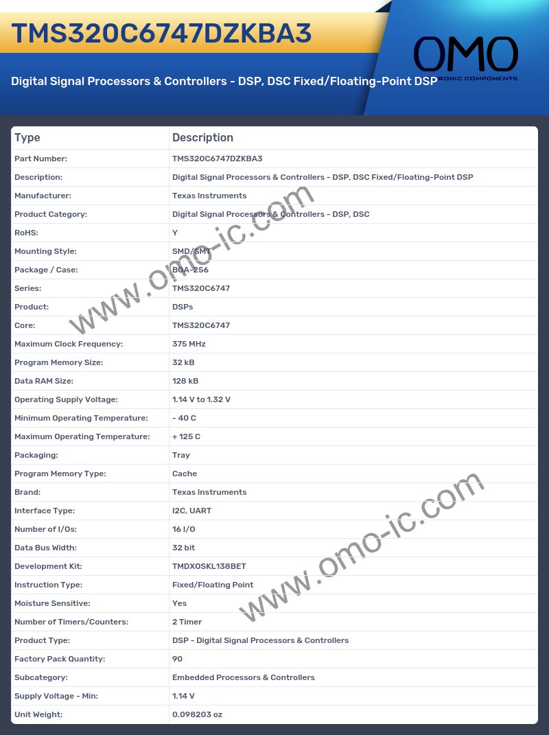 TMS320C6747DZKBA3