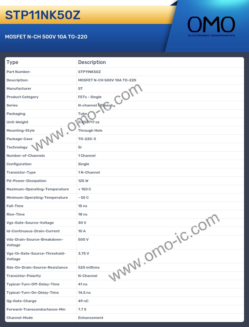 STP11NK50Z