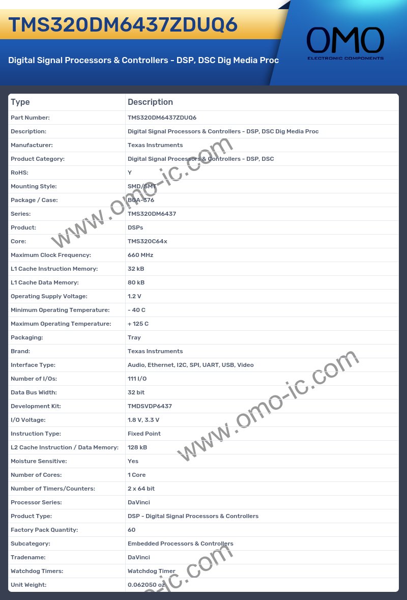 TMS320DM6437ZDUQ6
