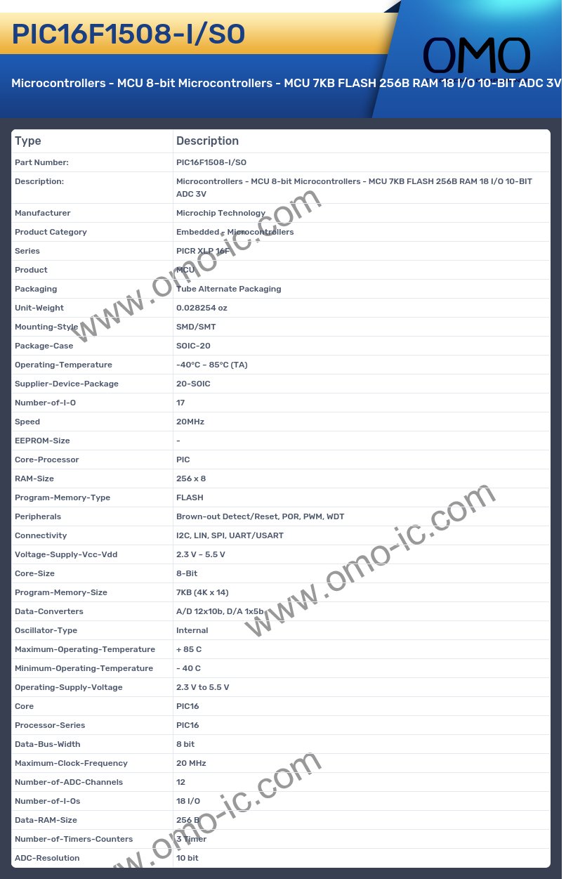 PIC16F1508-I/SO