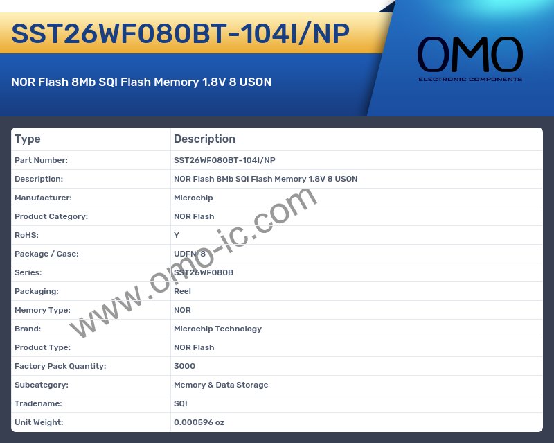 SST26WF080BT-104I/NP