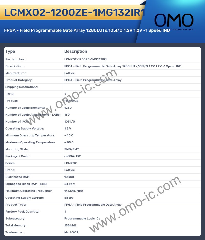 LCMXO2-1200ZE-1MG132IR1