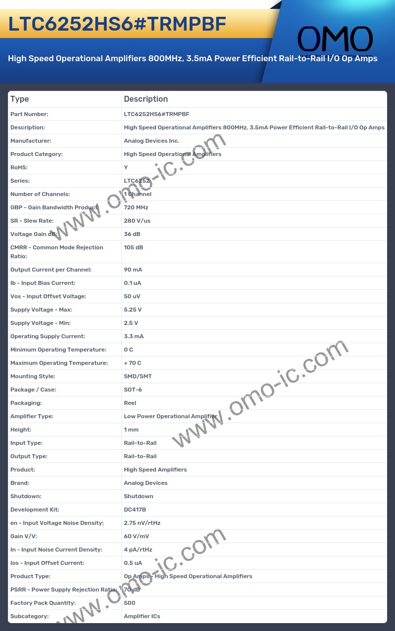 LTC6252HS6#TRMPBF