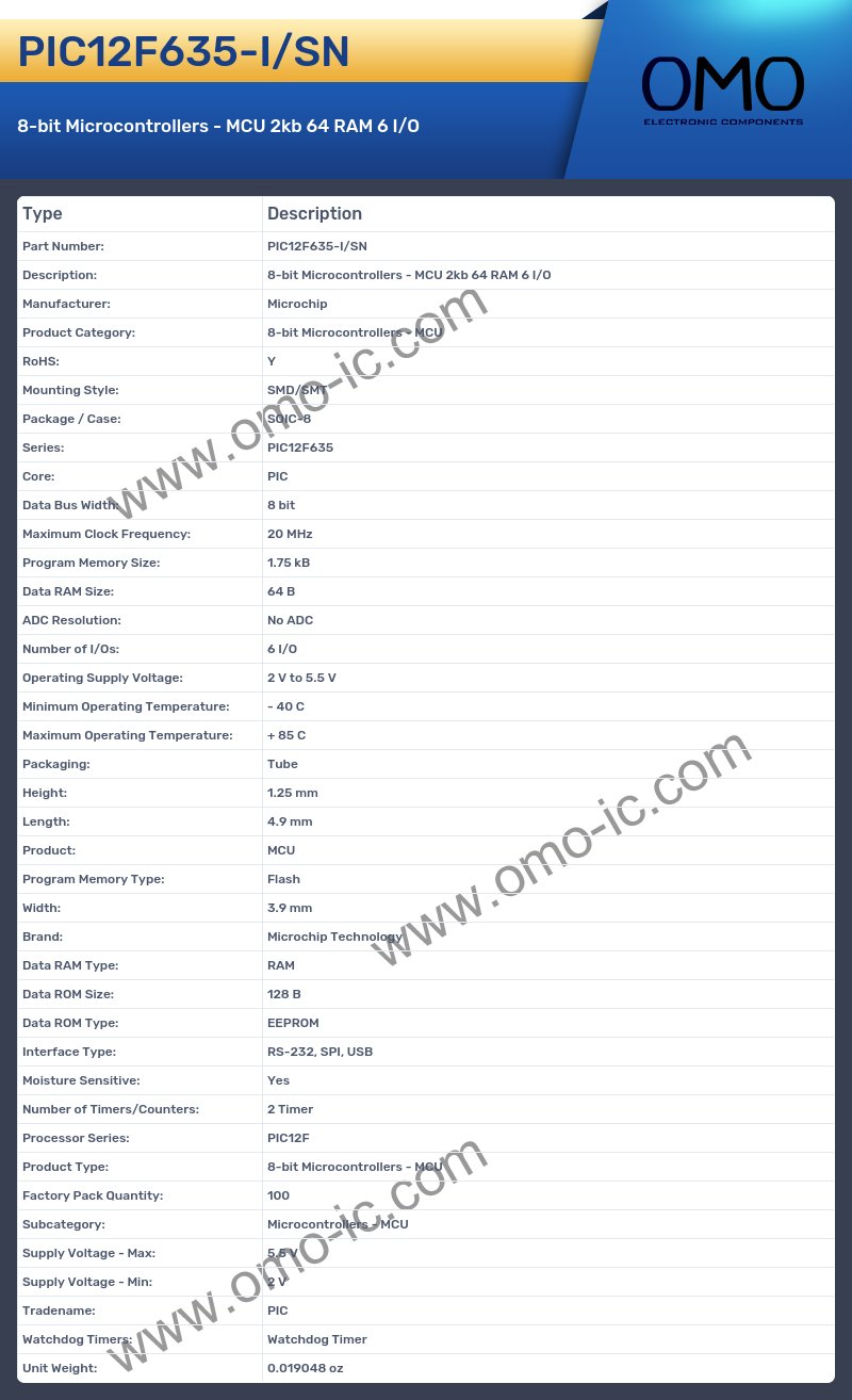 PIC12F635-I/SN