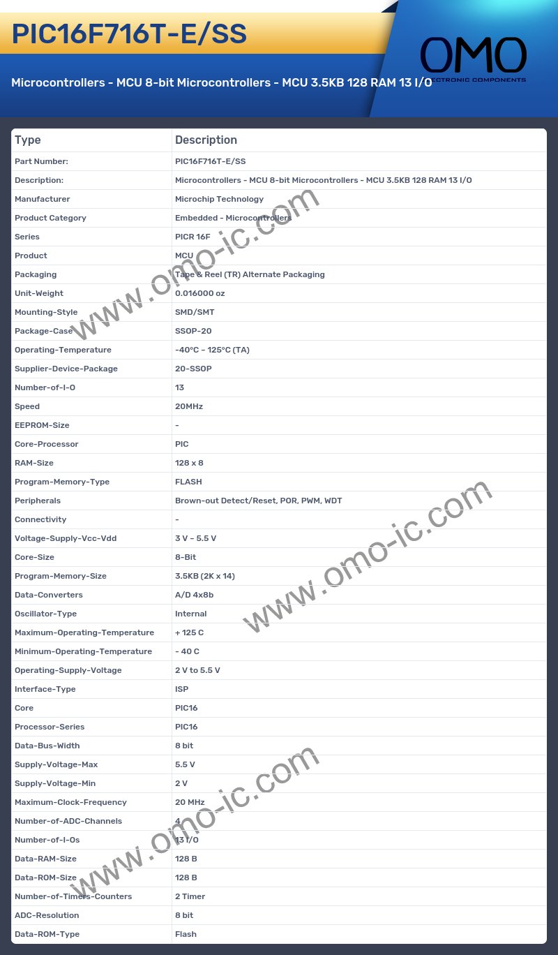 PIC16F716T-E/SS