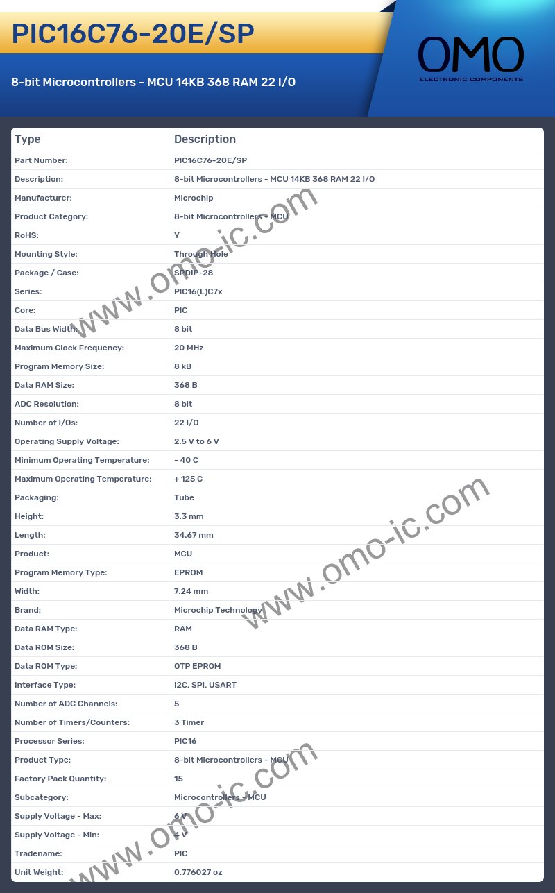 PIC16C76-20E/SP