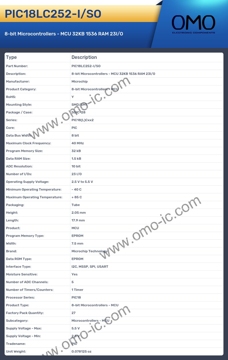 PIC18LC252-I/SO
