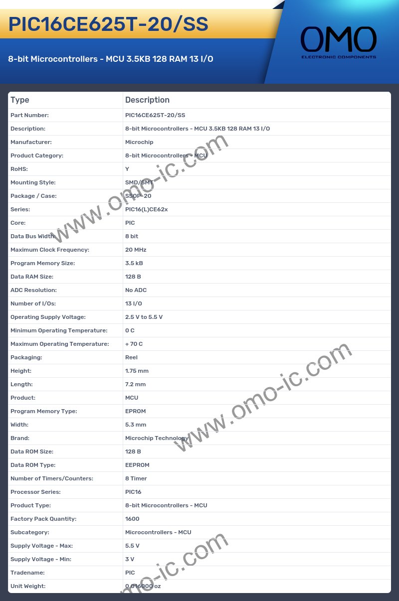 PIC16CE625T-20/SS