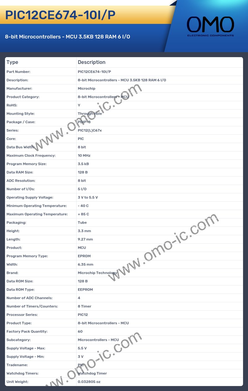 PIC12CE674-10I/P