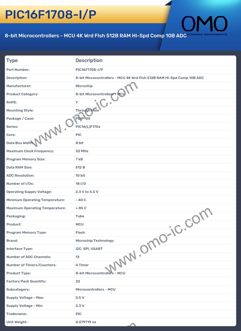 PIC16F1708-I/P