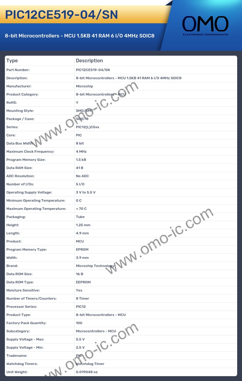 PIC12CE519-04/SN