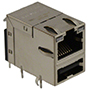 USB 2.0 Type A and RJ45 MagJack® ICM Combinat